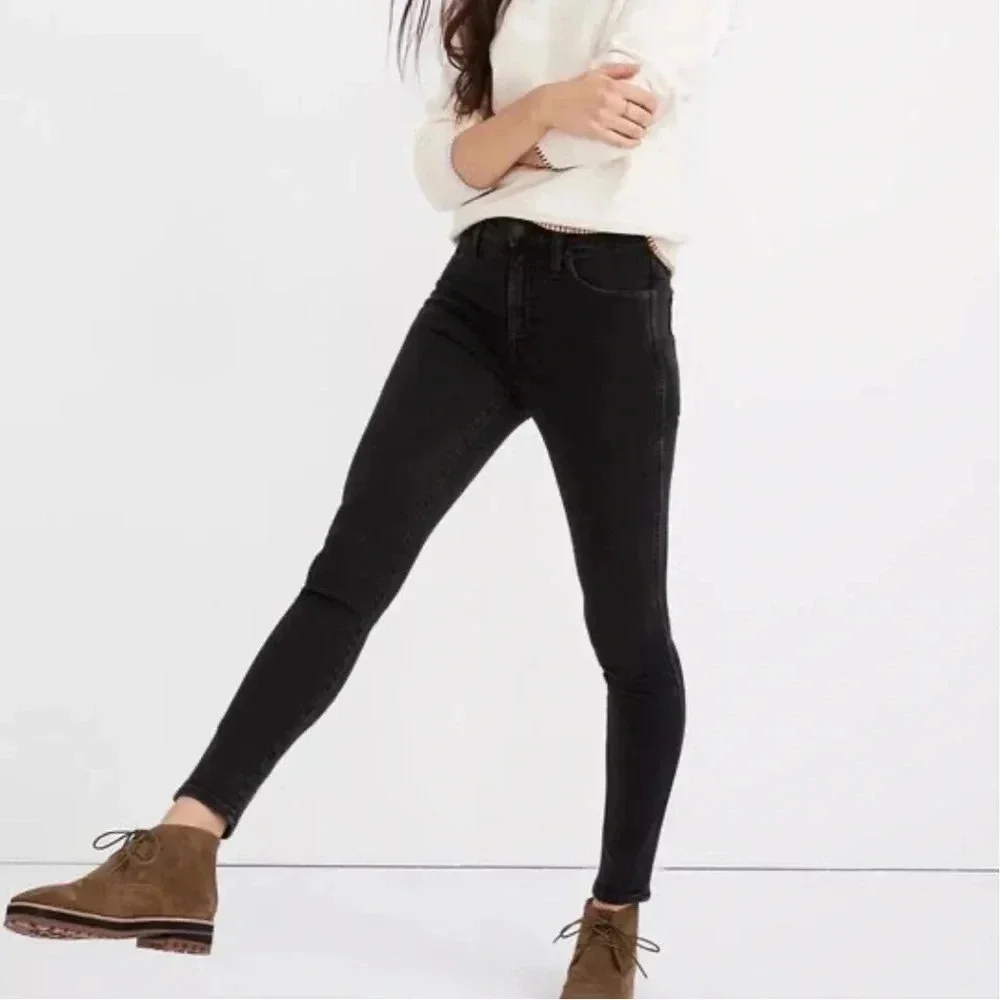 Madewell High Riser Skinny High Waist Black Skinny Denim Jeans size 27